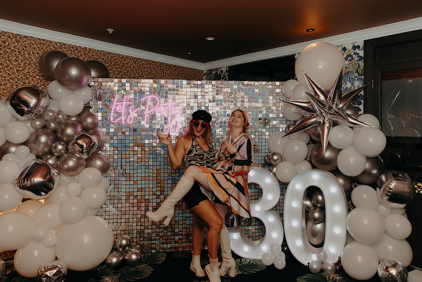 Silver Glitter Shimmer Wall