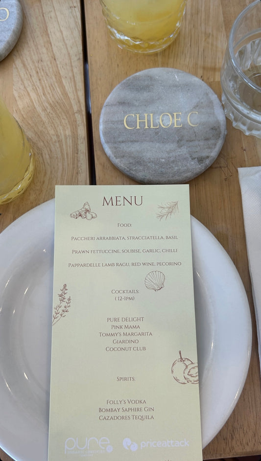 Custom menus - card stock